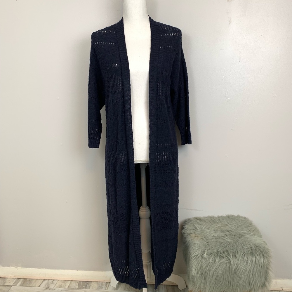 Monroe & Main Black Knit Cardigan Duster